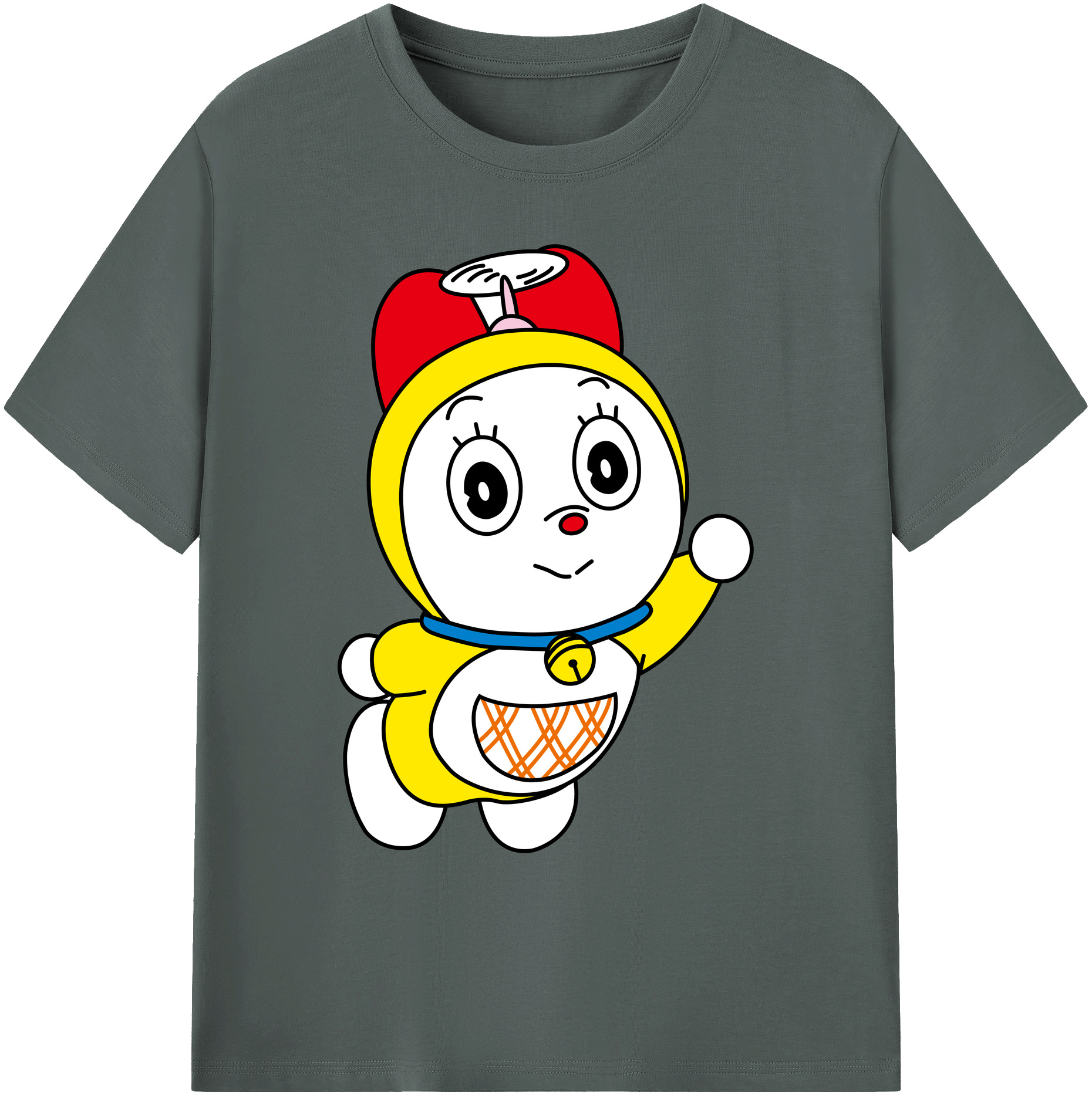 （画像用） ドラえもん ドラミ Doraemon Dorami 綿100％ メンズ半袖Tシャツ｜肌触りやわらか＆通気性